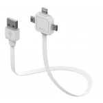 Data kabel PowerCube POWER USB CABLE, White, multi-vidlice (MicroUSB, MiniUSB, Apple Lightning), 423696