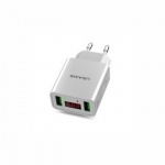 USAMS CC040 Dual USB LED Display Cestovní Dobíječ White, 8596311011290 - neoriginální