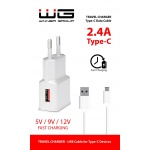 Nabíječka WG USB Fast Charger 2,4A + MICRO Cable bílá, 65011