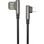 Datový kabel 90 stupňů zahnutý s Micro USB/1m/black, 6919