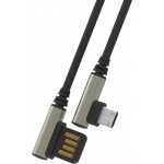 Datový kabel 90 stupňů zahnutý s Micro USB/1m/black, 6919