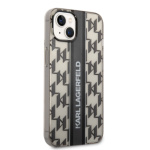 Karl Lagerfeld Monogram Vertical Stripe Zadní Kryt pro iPhone 14 Plus Black, KLHCP14MHKLSPCK