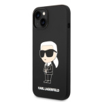 Karl Lagerfeld Liquid Silicone Ikonik NFT Zadní Kryt pro iPhone 14 Plus Black, KLHCP14MSNIKBCK