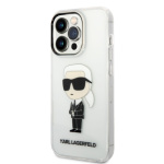 Karl Lagerfeld IML Ikonik NFT Zadní Kryt pro iPhone 14 Pro Max Transparent, KLHCP14XHNIKTCT