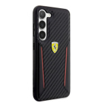 Ferrari PU Carbon Zadní Kryt pro Samsung Galaxy S23+ Black, FEHCS23MNPYK