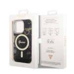 Guess Marble IML MagSafe Kompatibilní Zadní Kryt pro iPhone 13 Pro Black, GUHMP13LHTMRSK