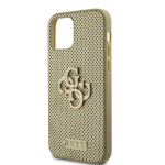 Guess PU Perforated 4G Glitter Metal Logo Zadní Kryt pro iPhone 12/12 Pro Gold, GUHCP12MPSP4LGD