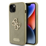 Guess PU Perforated 4G Glitter Metal Logo Zadní Kryt pro iPhone 13 Gold, GUHCP13MPSP4LGD