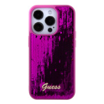 Guess Sequin Script Logo Zadní Kryt pro iPhone 15 Pro Max Magenta, GUHCP15XPSFDGSF