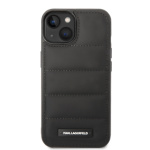 Karl Lagerfeld Quilted Puffy Metal Logo Zadní Kryt pro iPhone 15 Black, KLHCP15SPSQAK