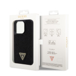 Guess Rhinestones Triangle Metal Logo Kryt pro iPhone 15 Pro Black, GUHCP15LHDGTPK