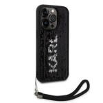 Karl Lagerfeld Sequins Reversible Zadní Kryt pro iPhone 15 Pro Black/Silver, KLHCP15LPSQRKS