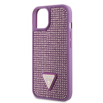 Guess Rhinestones Triangle Metal Logo Kryt pro iPhone 13 Purple, GUHCP13MHDGTPU