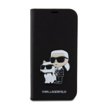 Karl Lagerfeld PU Saffiano Karl and Choupette NFT Book Pouzdro pro iPhone 15 Black, KLBKP15SSANKCPK