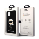 Karl Lagerfeld Liquid Silicone Ikonik NFT Zadní Kryt pro iPhone 15 Black, KLHCP15SSNIKBCK