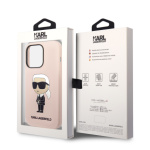 Karl Lagerfeld Liquid Silicone Ikonik NFT Zadní Kryt pro iPhone 15 Pro Max Pink, KLHCP15XSNIKBCP
