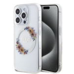 Guess PC/TPU Flowers Ring Glossy Logo MagSafe Zadní Kryt pro iPhone 14 Pro Max Transparent, GUHMP14XHFWFCT