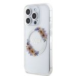 Guess PC/TPU Flowers Ring Glossy Logo MagSafe Zadní Kryt pro iPhone 14 Pro Max Transparent, GUHMP14XHFWFCT