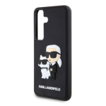 Karl Lagerfeld 3D Rubber Karl and Choupette Zadní Kryt pro Samsung Galaxy S24 Black, KLHCS24S3DRKCNK