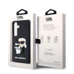 Karl Lagerfeld 3D Rubber Karl and Choupette Zadní Kryt pro Samsung Galaxy S24 Black, KLHCS24S3DRKCNK