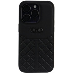 Audi Genuine Leather Zadní Kryt pro iPhone 14 Pro Black, AU-TPUPCIP14P-Q8/D1-BK