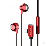 USAMS EP-32 Lightning Stereo Headset vč. Dobíjecího Portu Red, 2445082