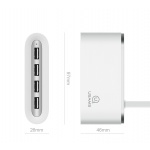 USAMS SJ238 4 Ports USB Hub White (EU Blister), 2440131