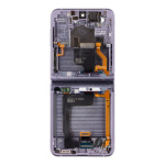 LCD display + Dotyk + Přední Kryt Samsung F721 Galaxy Z Flip 4 5G Bora Purple (Service Pack), GH82-30239B