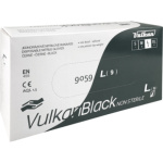 VulkanBlack černé jednorázové bezprašné nitrilové rukavice, velikost L, 100 ks
