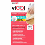 viGO jednorázové vinylové rukavice, velikost L, 100 ks