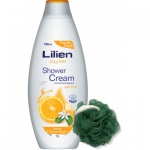 Lilien Orange & Blossom sprchový gel + houba, 750 ml