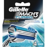 Gillette Mach3 Turbo, náhradní hlavice, balení 4 kusy