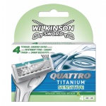 Wilkinson Sword Quattro Titanium Sensitive náhradní břity 4 ks