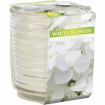 Aura White Flowers svíčka ve skle, 130 g