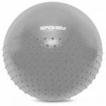 Spokey HALF FIT Gymnastický míč 2v1 masážní, 55 cm včetně pumpičky, šedý , K929872