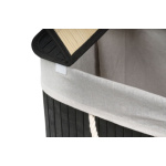 Koš na prádlo G21 150 l s rozdělovači, bambusový černý s bílým košem, KPG21BAM2B
