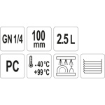 Gastro nádoba PC  GN 1/4 100mm, YG-00420