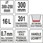 Kbelík NEREZ ocel 16l, YG-00651