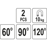 Magnetické držáky svářečské 2ks 10kg, YT-08721