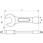 Klíč maticový plochý rázový 50 mm, YT-1621