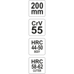 Kleště prodloužené rovné 200 mm  CrV, YT-1944