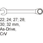 Vložka do zásuvky - klíče očkoploché 22-32mm, 6ks, YT-5532