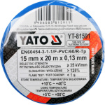 Izolační páska elektrikářská PVC 15mm / 20m modrá, YT-81591