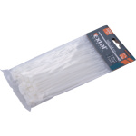 pásky stahovací na kabely bílé, 140x3,6mm, 100ks, nylon PA66 8856105