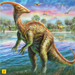 Puzzle s figurkou dinosaura: Parasaurolophus 60 dílků 115844