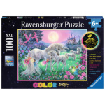 RAVENSBURGER Svítící puzzle Jednorožci za úplňku XXL 100 dílků 119316
