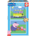 EDUCA Dřevěné puzzle Prasátko Peppa 2x9 dílků 120364
