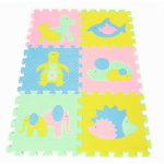 Pěnový koberec v pastelových barvách Zvířecí rodinky II. 6ks (30x30) 133926