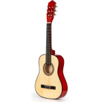 ECOTOYS Dětská kytara přírodní/červená velká 86 cm 138017