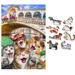 WOODEN CITY Dřevěné puzzle Koťata v Benátkách 2v1, 75 dílků EKO 142013
